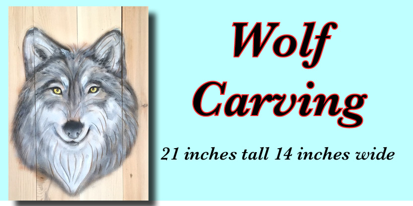 Wolf Carving fence art Garden art, yard art and so much more